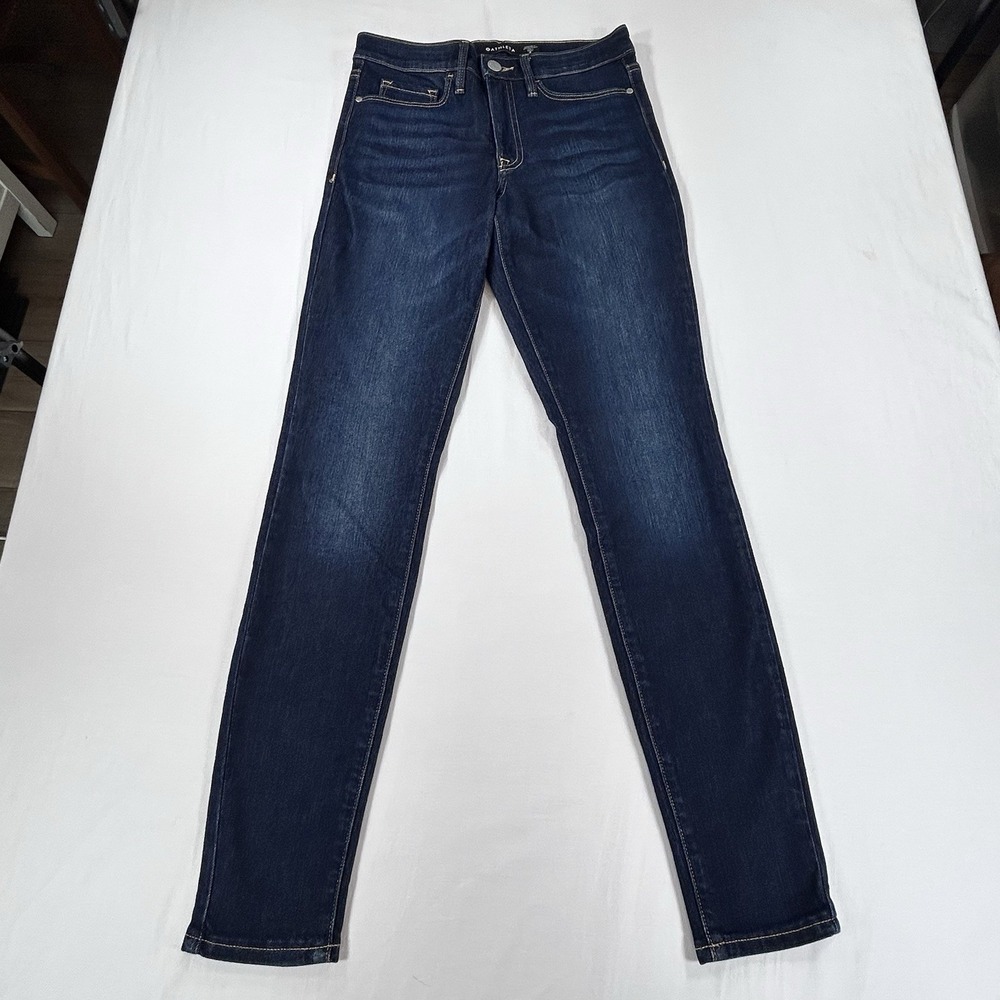 NEW Athleta Sculptek Skinny Jean's Stretchy Dark Blue Size 2 Mid Rise Denim Pant